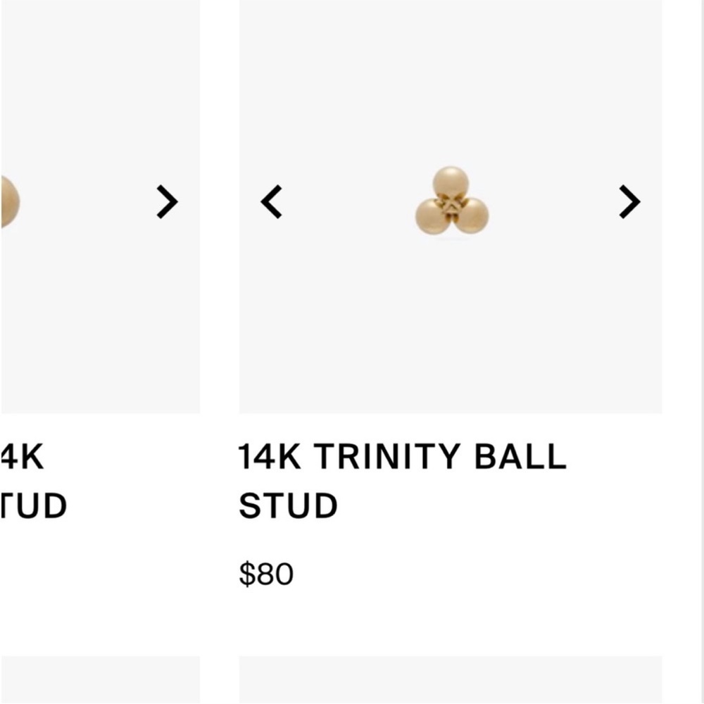 14K Gold Trinity Ball Stud Earrings